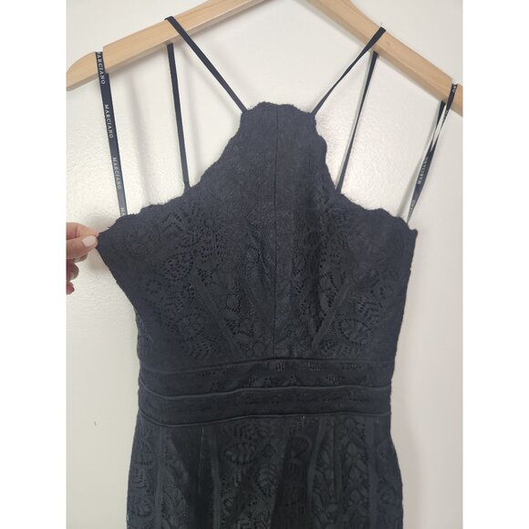 Marciano Guess Women's Sz. 2 Black Lace Midi Cocktail Dress NWT - Picture 2 of 9